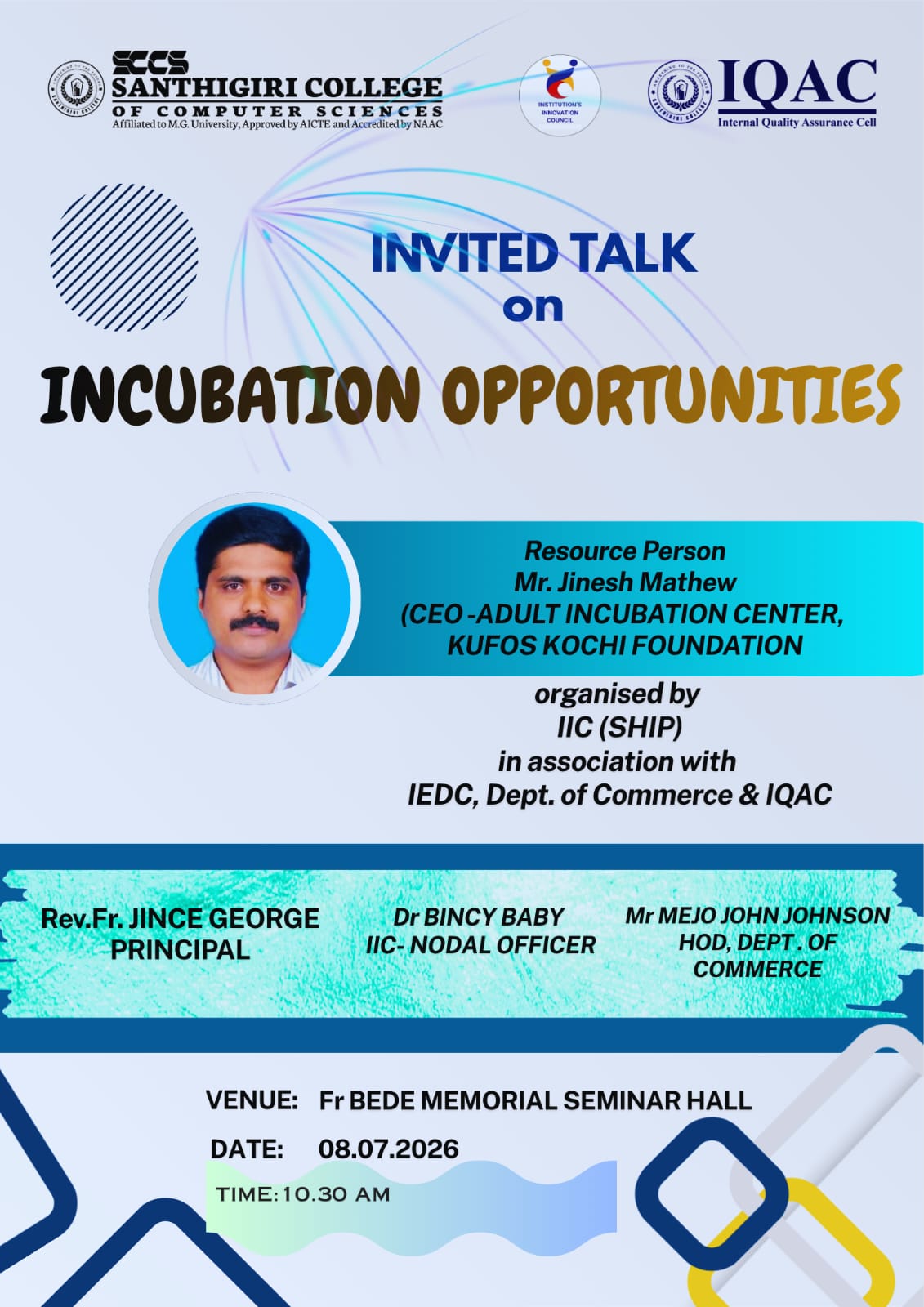 INVITED TALK on INCUBATION OPPORTUNITIES